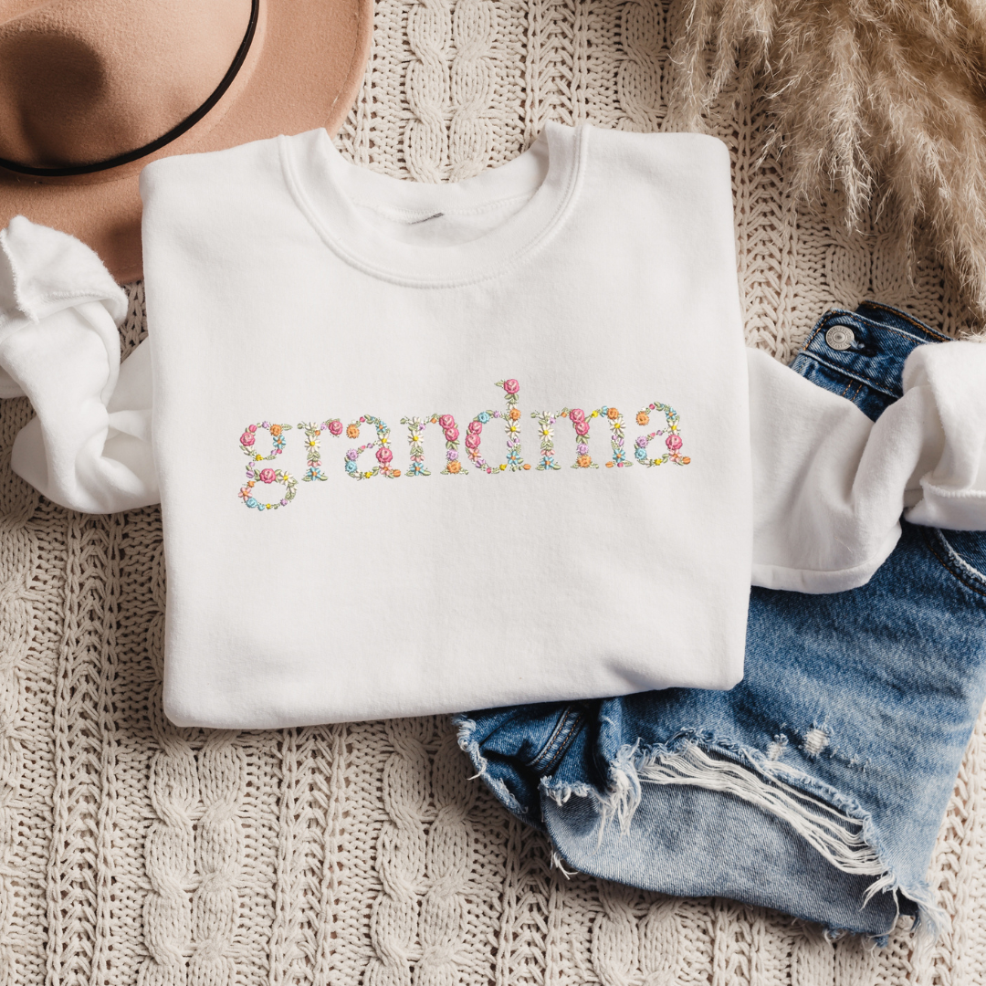 Grandma Embroidered Sweater