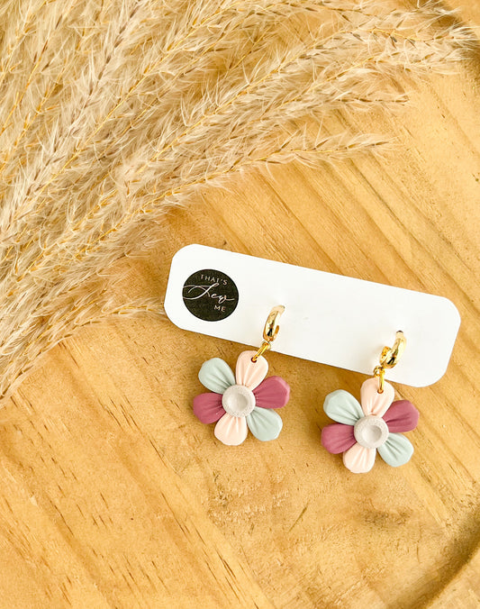 Spring Flower Dangle Earrings | Clay Statement Earrings