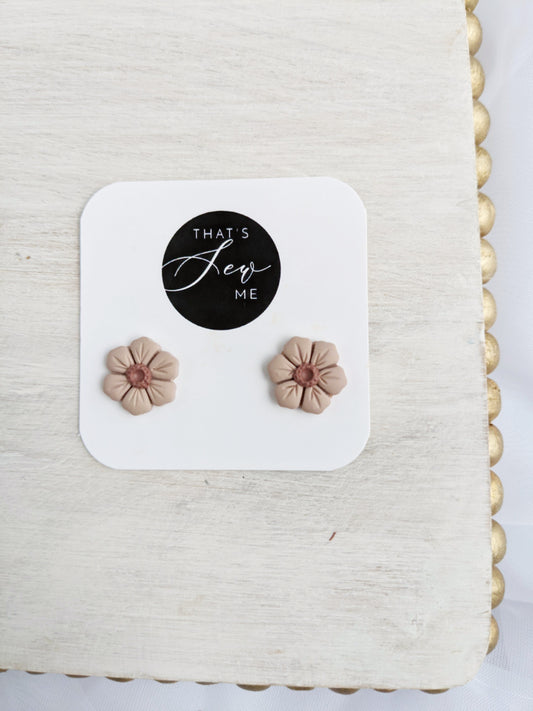 Mauve Flower Stud | Polymer Clay Earrings